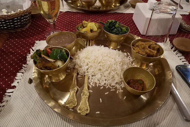 Dinner with Cultural Show Kathmandu - Your four-course Nepali thali: copper plates, real comfort food, no guesswork