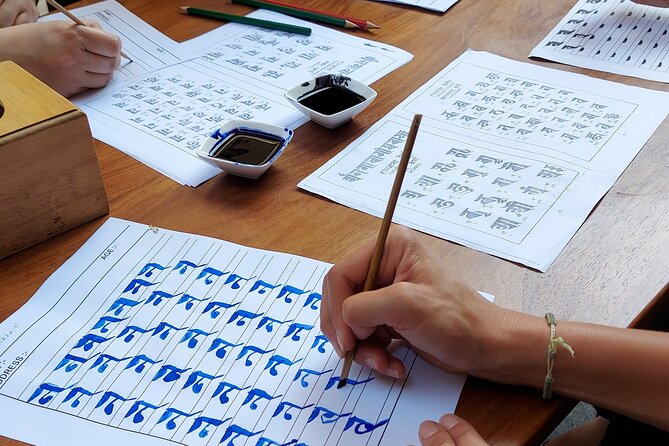 Discover Ranjana Lipi the Traditional Newari Script - Writing Ranjana Lipi in Kirtipur: a small workshop with real culture