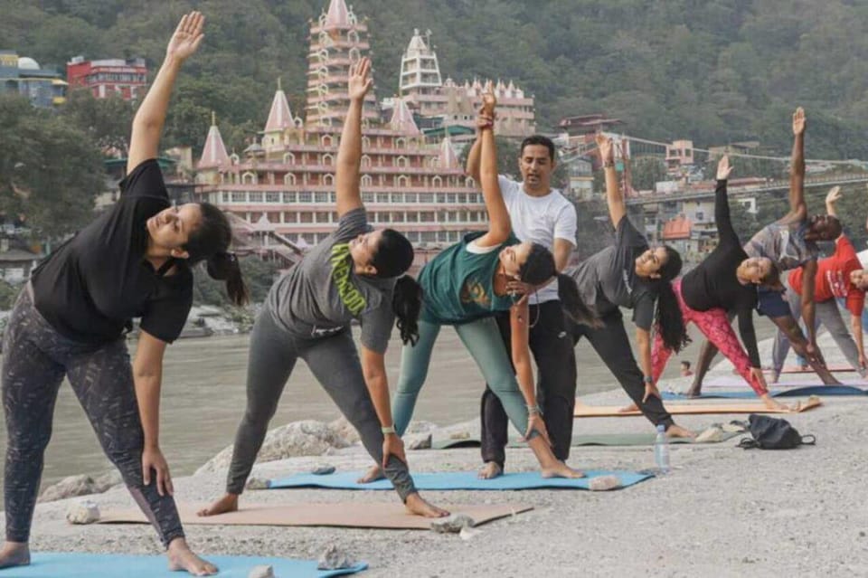 Early Morning 2 Hours Yoga Session In Rishikesh at Ghat - The ghat setting: what sunrise feels like with animals and river noise