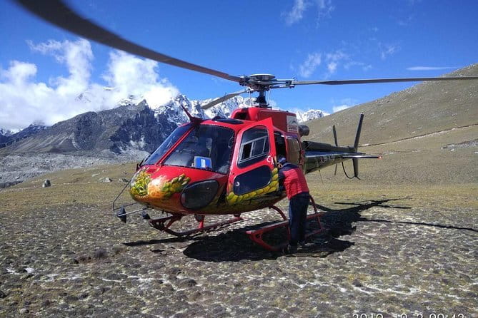 Everest Base Camp Trek | Deluxe Lodges | Both Way Helicopter Ride - Gorakshep to Everest Base Camp, then helicopter return: glacier terrain without the return slog