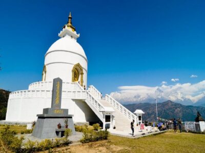 From Pokhara: Guided Day Jungle Hiking Tour with Boat Ride - World Peace Pagoda: time for views and a little quiet