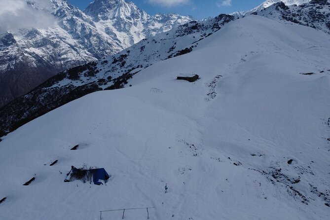 Landing Annapurna Base Camp by Helicopter Tour from Pokhara - Up in the air: Annapurna views over Machhapuchhare and Hiunchuli