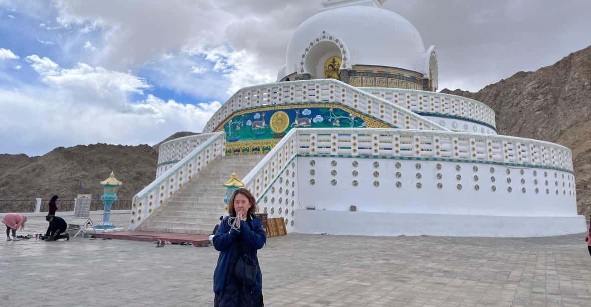 Leh: 3Hours short Trip - Spituk Monastery, Leh Palace & More - Shanti Stupa sunset in Chanspa: world peace symbolism with real evening calm