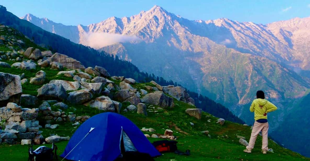 McLeod Ganj: Triund Trek with Manu Adventures India - Day 1: Bhagsu Nag to Triund, Waterfalls, Shiva Café Breaks, and Camp Under Stars